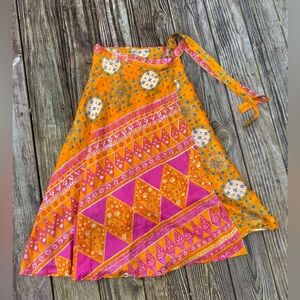 Handmade True Wrap-Around Tie Reversible Indian Boho Maxi Skirt